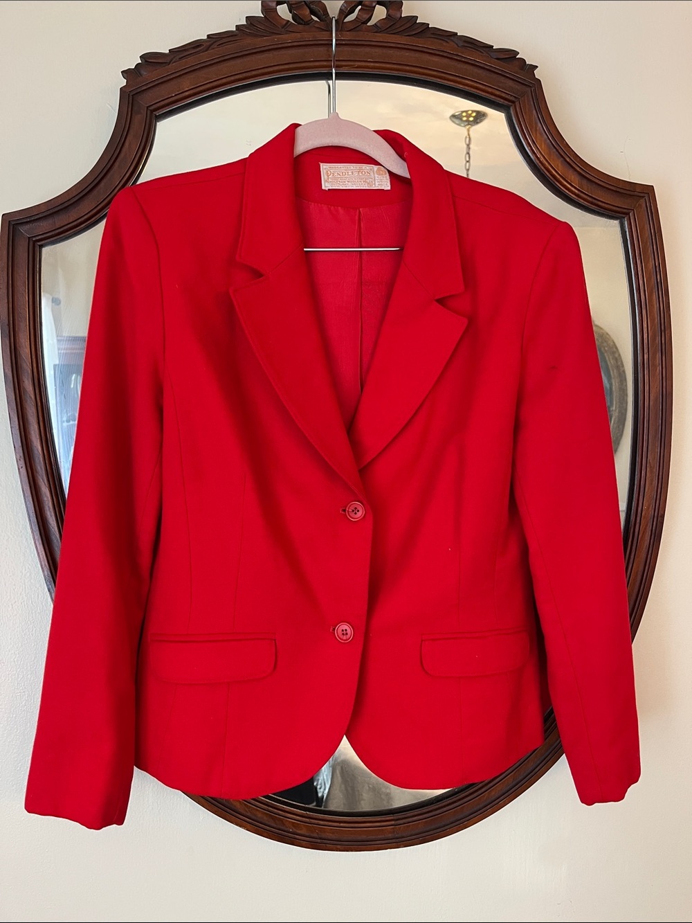 Pendleton Red Women's Tailored Blazer Jacket Size 12 Wool in EUC!!
